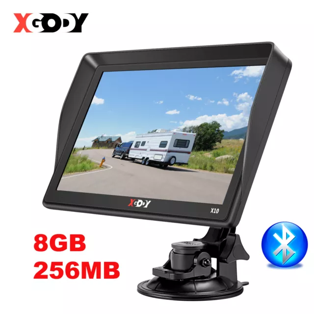 XGODY X10 9'' BT GPS Navigator Car Truck Portable SAT NAV with Sun Visor AU MAP