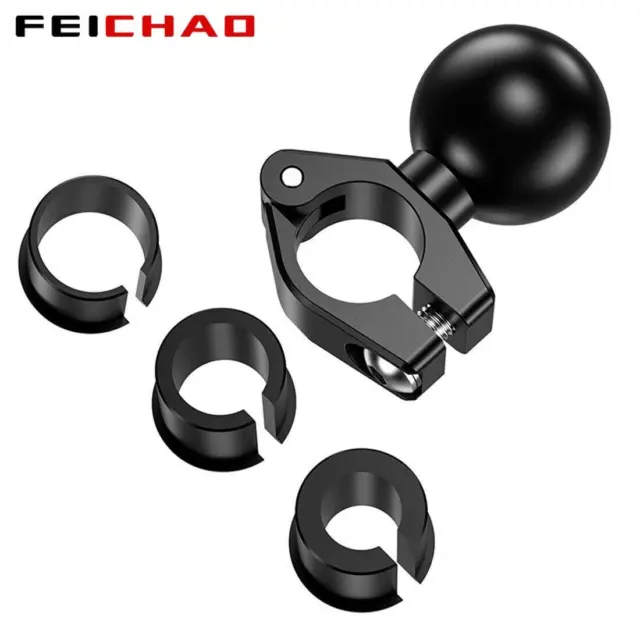 FEICHAO 17/ 25mm Ball Head Mount Adapter Motorcycle Bicycle Handlebar Clip Clamp