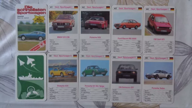 Quartett Auto Sportwagen Ausgabe 1978