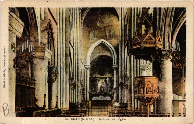 CPA AK DOURDAN - Intérieur de l'Église (384495)