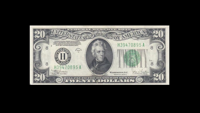 1934-C Federal Reserve Note "St. Louis" $20 (( Gem Unc ))