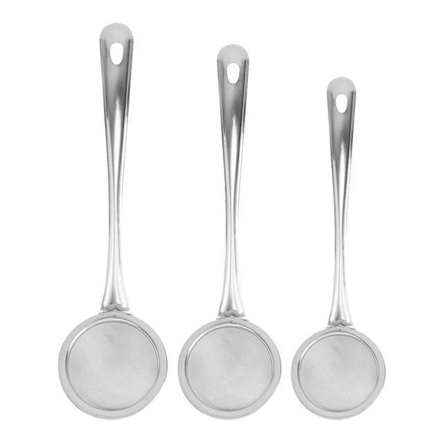 3 ud. cuchara Skimmer utensilios de cocina cunas para cocina (plata)