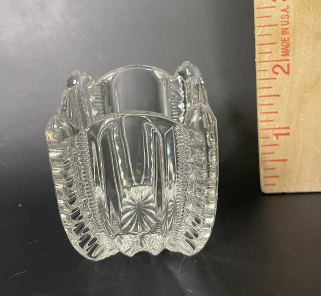 EAPG National Glass ORINDA Ladders Zippers Pattern Square TOOTHPICK HOLDER