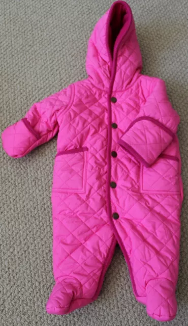 Ralph Lauren Snowsuit 3 M Jacket Bunting Pram Girl's Pink NWT Quilted Hooded