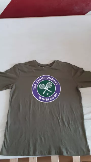 Wimbledon Logo Langarmshirt Herren M Dunkel Grün