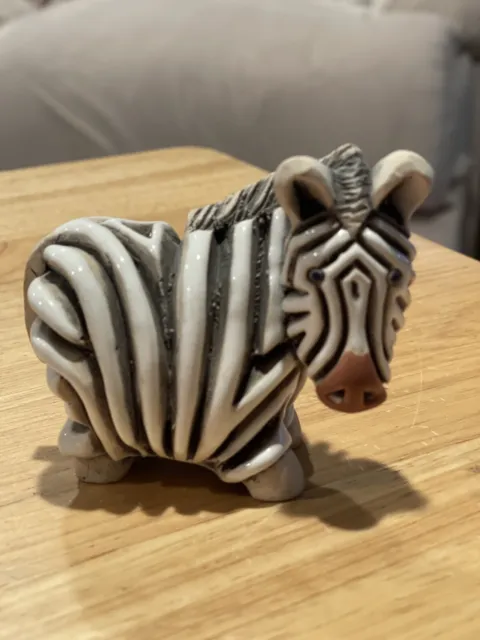 Vintage Cute 1978 Rinconada Zebra Figurine Art Pottery Animals