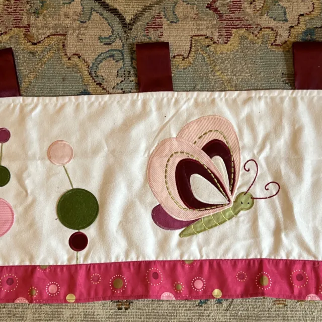 Pink Lambs and Ivy, Window Valance Butterflies And Dots 59”x16”