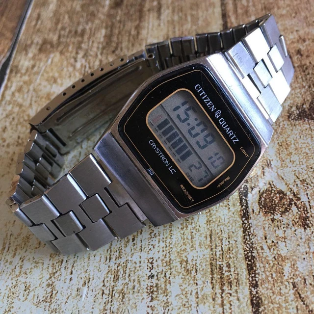Citizen Rare Good Working 4-097041 Cq Digital Crystron Lc Silver (364 Citizen Rare Good Working 4-097041 Cq Digital Crystron Lc Silver (364