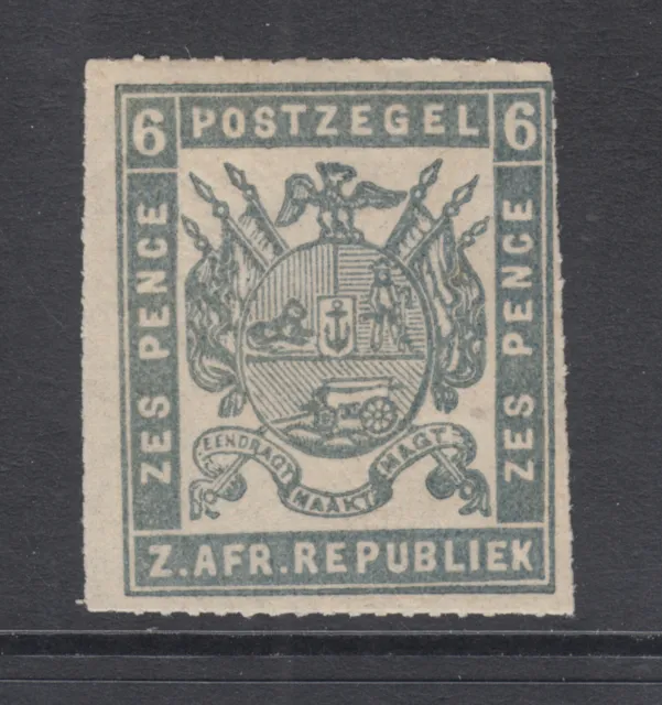 Transvaal Sc 26 MNH. 1870 6p ultra Coat of Arms, rouletted 15½, Otto Forgery