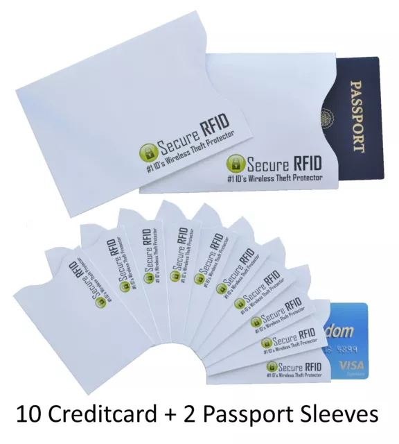 Secure RFID Blocking Sleeves Credit Cards Passports Protector Shield Holders