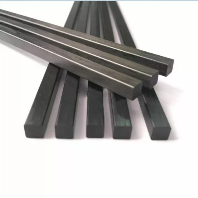 Square Carbon Fiber Solid Rod Flat Bar Tube For RC Airplane Drones 100 250 500mm