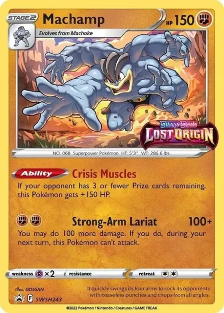 Machamp SWSH243 - Pokemon TCG Lost Origin Prerelease Promo - Near Mint - Holo