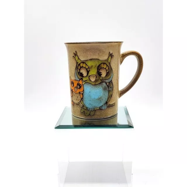 Adorable Pier One Owl and Baby Buddy Ceramic Hand Painted Large Coffee Mug EPC