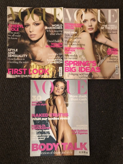 3 Vogue Magazines 2009 Fashion Cheryl Cole Natalie Vodianova Samantha Cameron