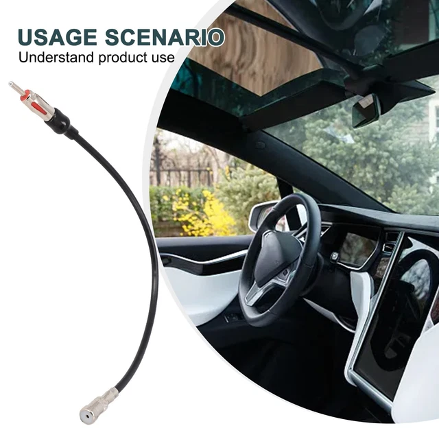 TNSLAND Adattatore Antenna DAB Per Autoradio – Cavo Da 42 Cm, Compatibile Con Pioneer, Sony, Alpine, Kenwood, Plug And Play