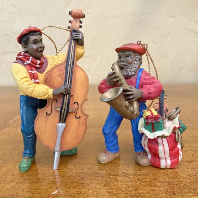 AfricanAmerican Musician Ornaments Christmas Decor Base And Saxophone Jazz
