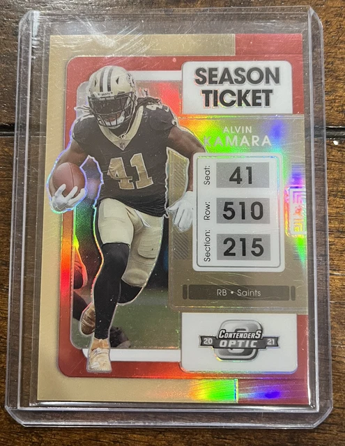 2021 Contenders Optic Alvin Kamara Red Prizm Season Ticket 111/175 Saints #30 SP