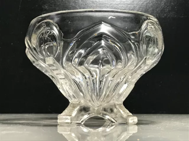 VINTAGE SOWERBY 1930s ART DECO FOUR-FOOTED GLASS FRUIT BOWL PATTERN 2570