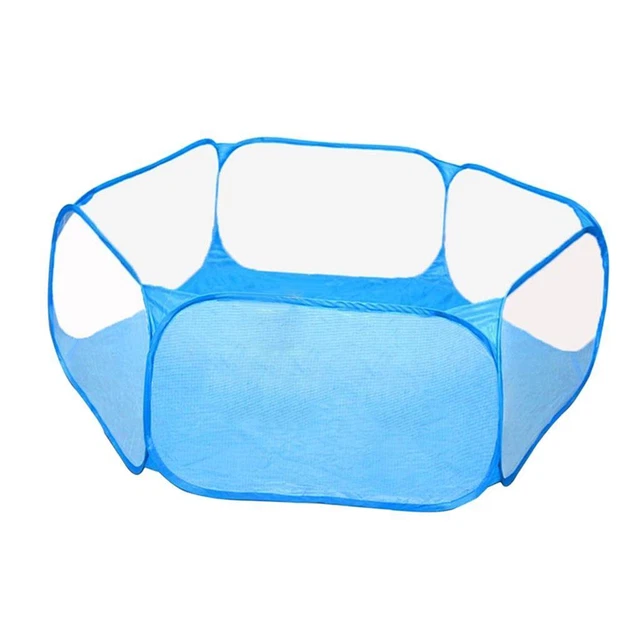Foldable Play Pen Cage Hamster Rabbit Guinea Pig Gerbil Indoor/Outdoor Blue