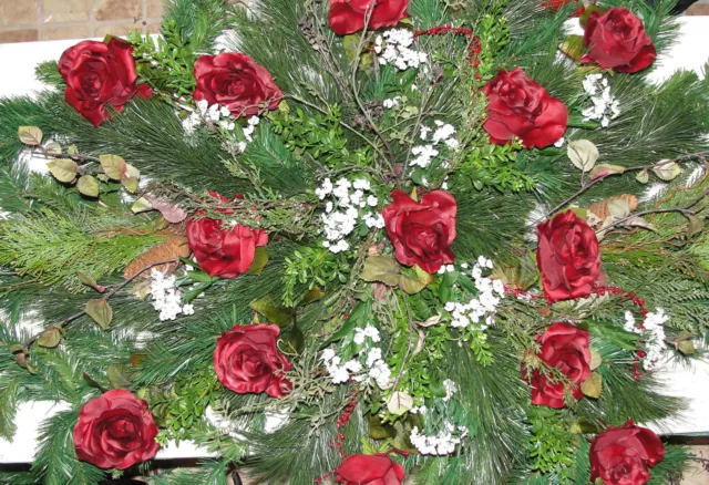 Burgundy Valentine Christmas Opera Roses Grave Blanket Cemetery Memorial Flowers