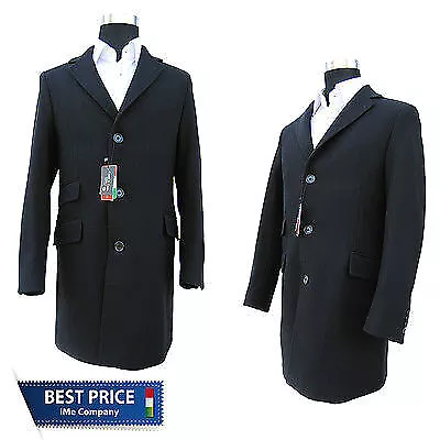 Cappotto UOMO "Coats&Coats" Mod BARONETTO Varie Tg Nero Spigato WOOL & CACHEMIRE