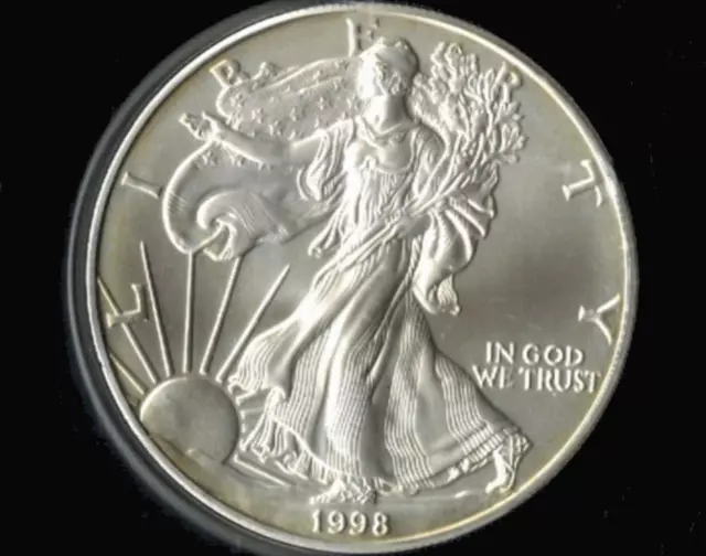 USA 1 Silberdollar 1 Unze .999 Silver Eagle 1998 schreitende Friedensgöttin