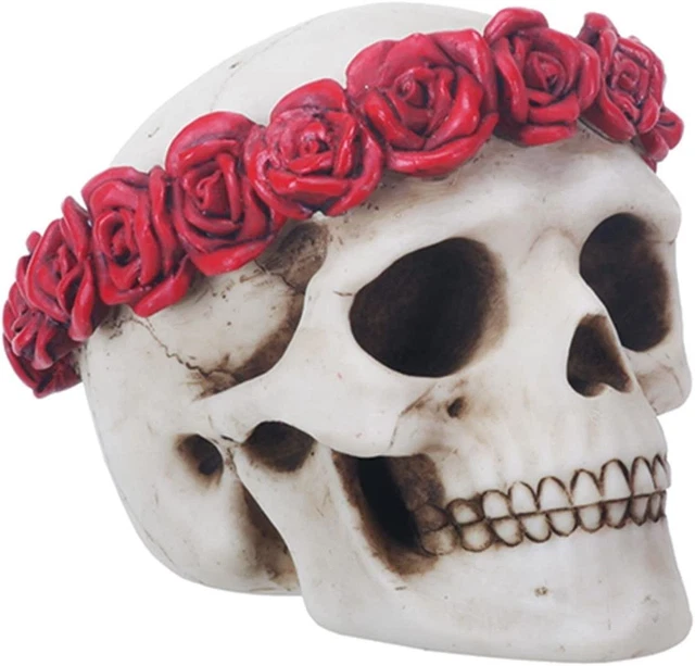 YTC 4.5 Inch Day of the Dead Flower Traditional Sugar Skull Display Statue