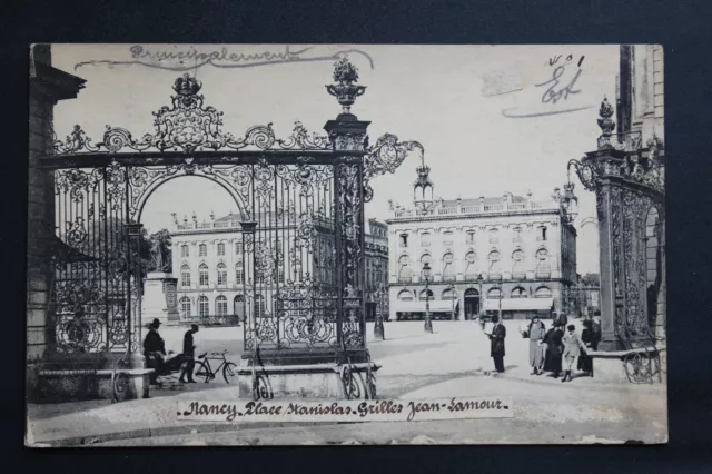 Antique NANCY Postcard - Place Stanislas - Jean-Lamour Grills