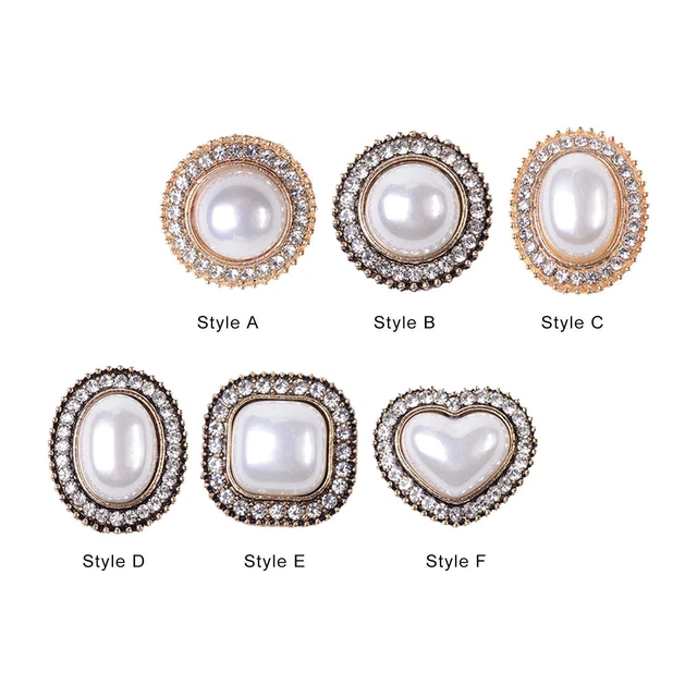 5x Boutons Strass Bouton Flatback pour Bouquet de Mariage DIY Artisanat Robe