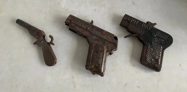 Pistolet à Amorces JEP Pif Paf Réf 1028 - Tôle - Neuf En Boîte - Jouet Ancien