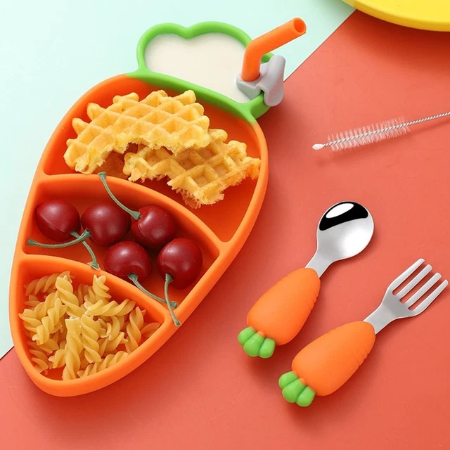 Alimentación Niños Mate Bebé Aspirador Plato Silicona