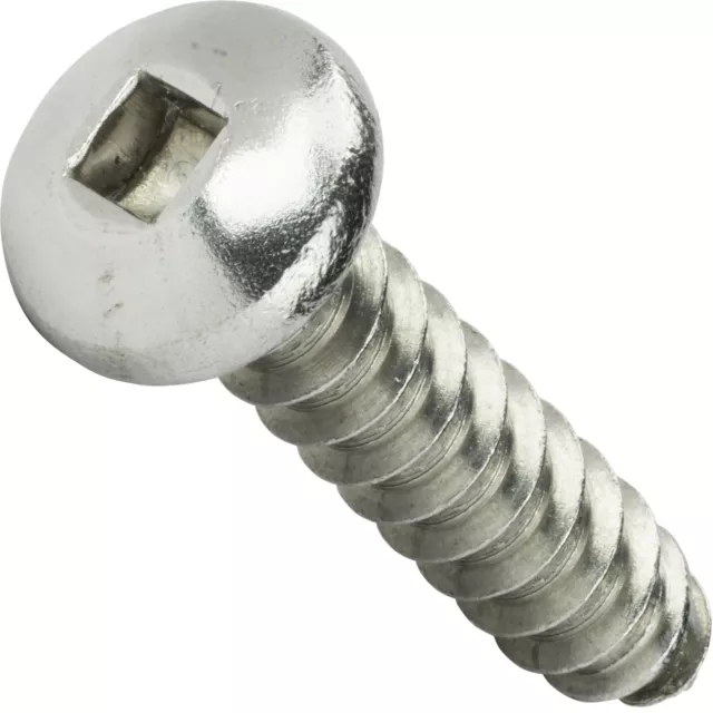 #14 Square Drive Pan Head Sheet Metal Screw Self Tap Stainless Steel All Lengths