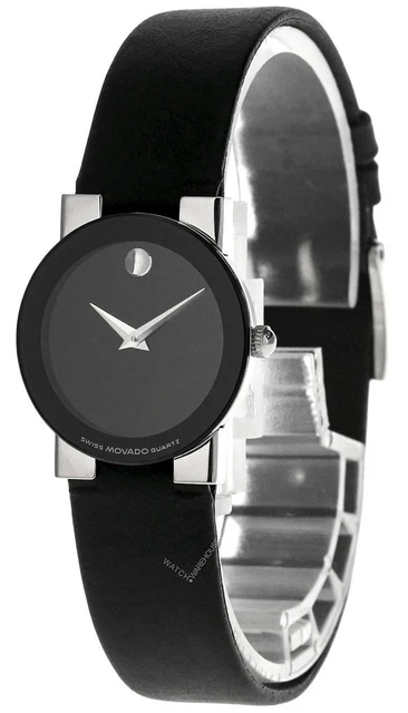 Movado Museum 23Mm Quartz Black Dial Leather Women's Watch 84-C1-827.2