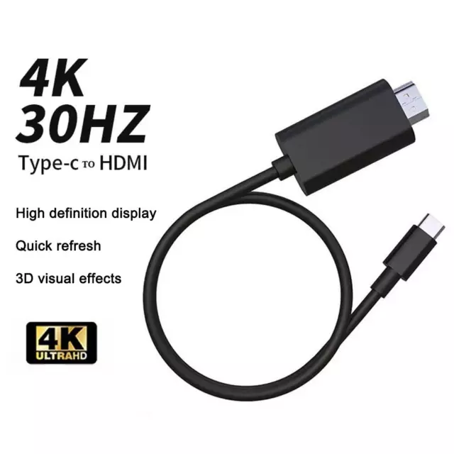 USB Type-C to HDMI Converter Cable 4K 30Hz For Phone Connection to TV Adapter✨/
