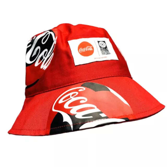 Coca Cola Bucket Hat Cap Red 2023 FIFA World Cup Unisex Soccer OSFM New