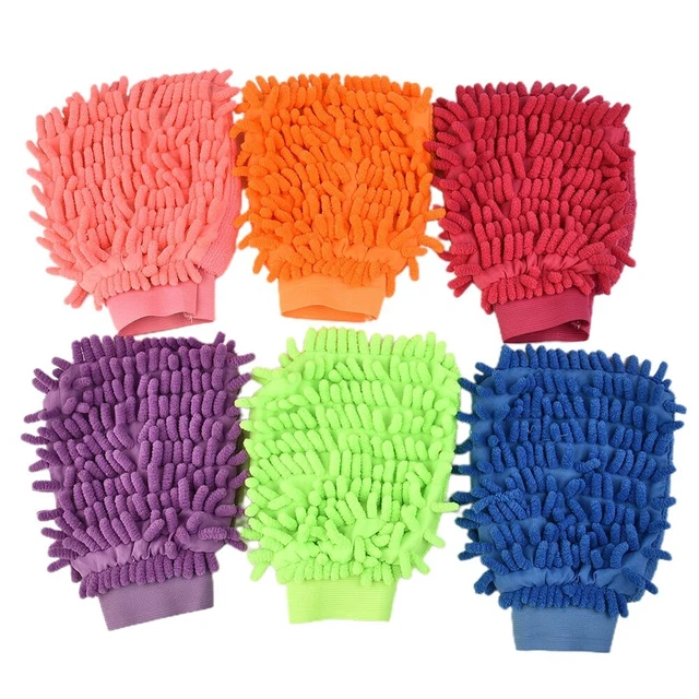 6X Microfiber Cleaning Glove Scratch Car Household Washing Wash Mitt Anti Super