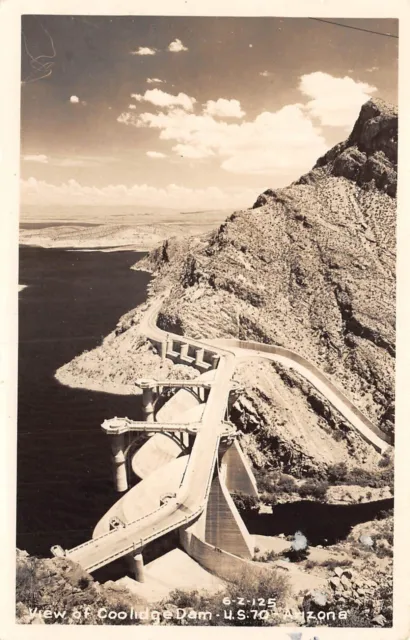 UPICK Postcard View of Coolidge Dam Arizona RPPC c1950