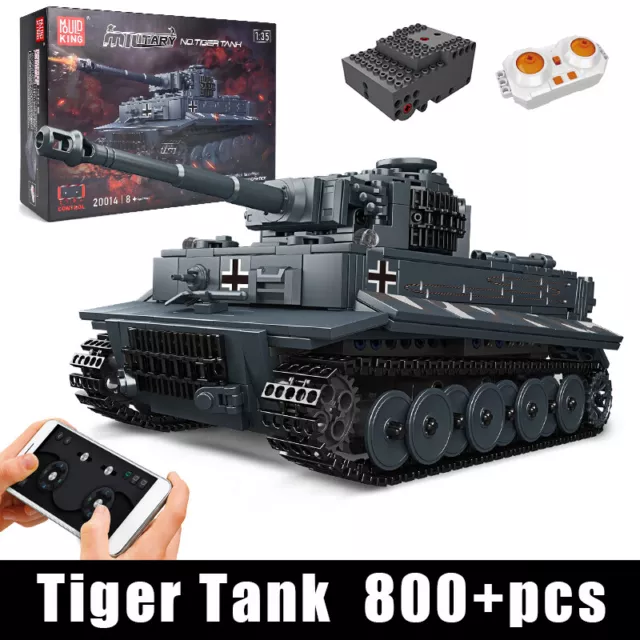 Mould King 20014 Battle Tiger Tanker Remote Control Technic Building Blocks Kit