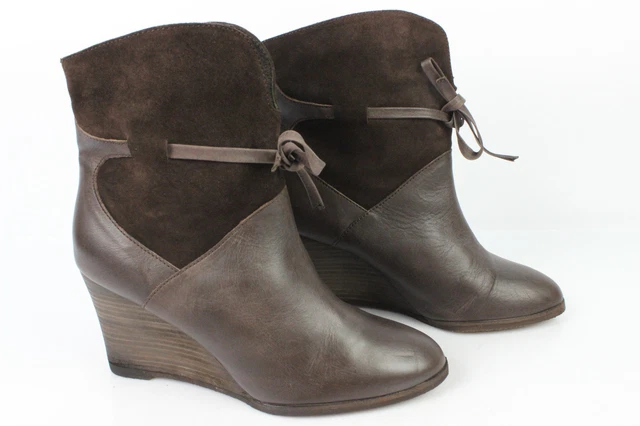 Bottines Talons Compensés COMPTOIR DES COTONNIERS Cuir et Daim Marron T 39 TBE