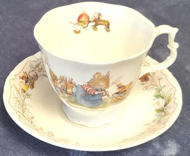 Royal Doulton Brambly Hedge 'The Birthday" Teacup & Saucer 1987. Hairline Crack