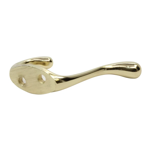 Rok Hardware Heavy Duty Coat Hook, 3-1/2", Bright Brass 3