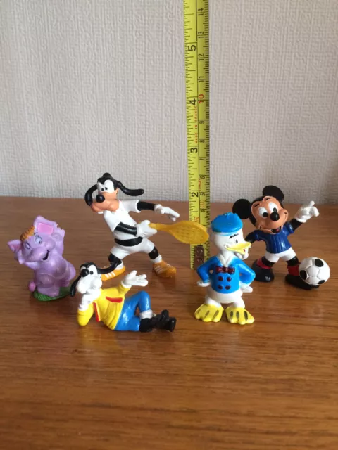 Vintage Disney Mini Figures Plastic Goofy Mickey Donald Duck 70s