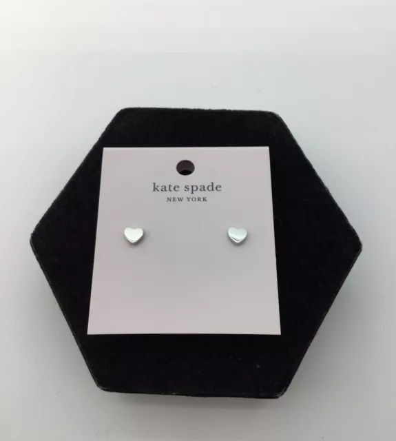 NWT Kendra Scott Silvertone Heart Stud Earrings