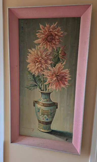 ORIGINAL RARE Tretchikoff Extra Large Dahlias 1969 - Vintage Art Print