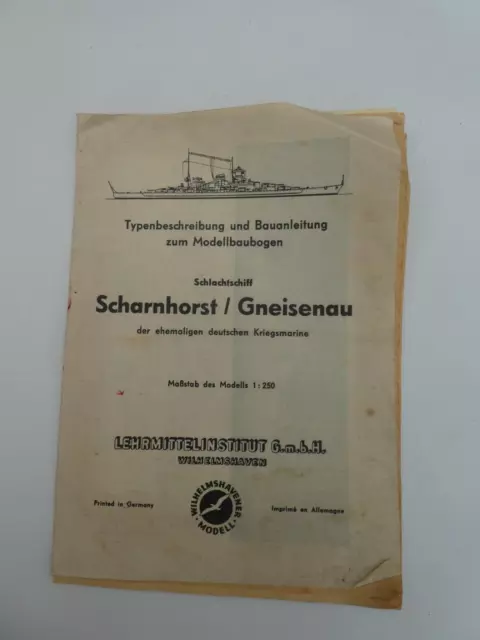 Wilhelmshavener Modellbau Schlachtschiff Scharnhost/Gneisenau  Bauanleitung