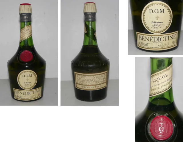 Ancienne bouteille liqueur « D.O.M Benedictine»  années 70's 50 cl