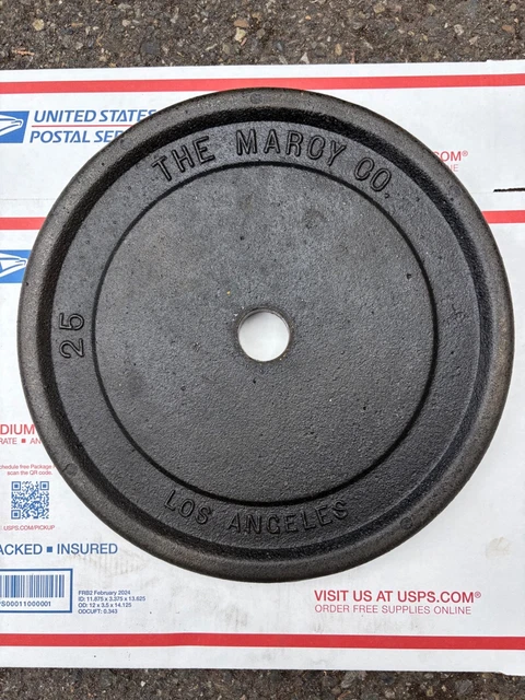 Paire D'assiettes De Poids Vintage Marcy – 45 Lb (20,4 Kg) – Olympique – Fonte