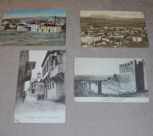 4 Old Postcards Military Ww1  Salonica A.p.o .F.p.o. Censors 1917/18