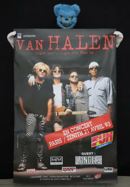 VAN HALEN - Affiche originale - Concert Zénith Paris - 1993 - Poster 150 x 100cm