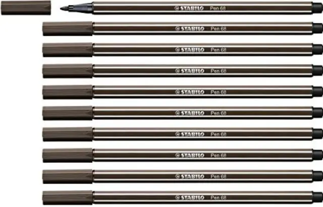 Pennarello Premium - STABILO Pen 68 - Confezione da 10 - Ombra - NUOVO